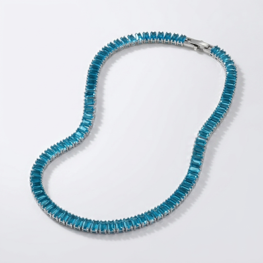 Colar Riviera Lumina — Safire Blue Baguete